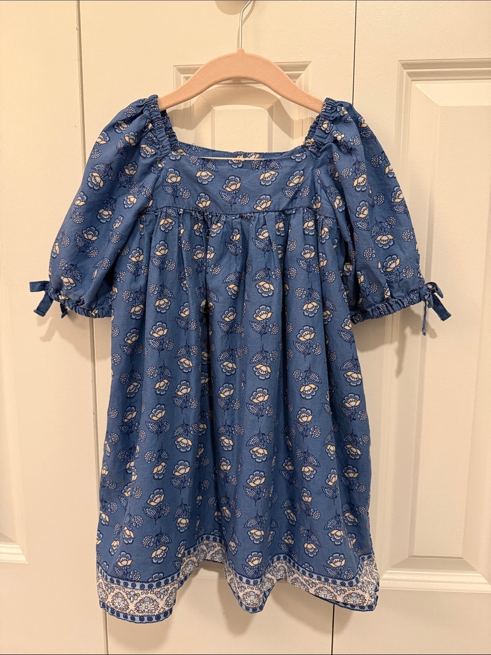 Janie and Jack Blue Floral Sundress with Cream Accents size 4